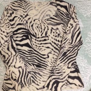 Lot of 2 Mainbocher 💯 Cashmere sweaters 🦓 print